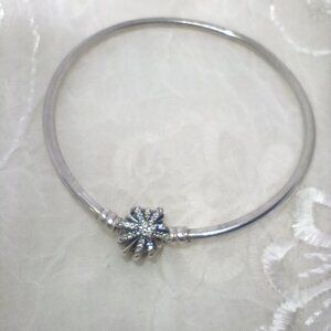 Authentic Pandora Cubic Z Sterling Silver Fireworks Bangle Bracelet 597563